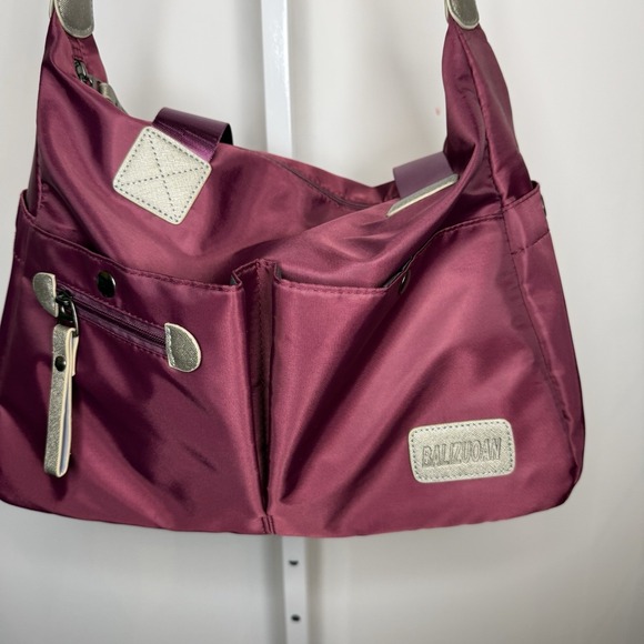 Balizuoan Purse Mommy Bag Plum  Nylon Pockets Adjustable Strap New In‎ Bag - Picture 2 of 16